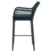 2er-Set Barhocker Outdoor mit Sitzpolster Seilgeflecht grün