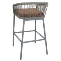 2er-Set Barhocker Rope Outdoor Seilgeflecht Metall hellgrau taupe