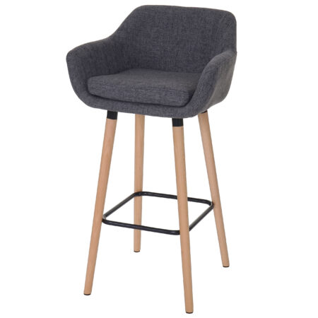 2er-Set Barhocker Tresenhocker Textil grau