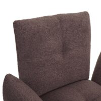 2er-Set Esszimmerstühle Bouclé mit Armlehne & Metall Öko-Tex braun