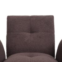 2er-Set Esszimmerstühle Bouclé mit Armlehne & Metall Öko-Tex braun