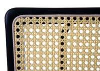 2er-Set Esszimmerstühle Bouclé Holz Metall Poly-Rattan weiss