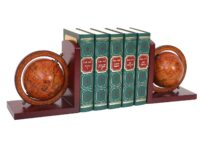 2er-Set Buchstützen Globus Weltkugel Bücherstützen Deko braun