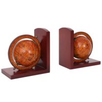 2er-Set Buchstützen Globus Weltkugel Bücherstützen Deko braun