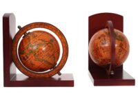 2er-Set Buchstützen Globus Weltkugel Bücherstützen Deko braun