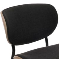 Esszimmerstühle 2er-Set Bugholz Stoff Öko-Tex natur dunkelgrau