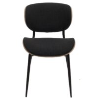 Esszimmerstühle 2er-Set Bugholz Stoff Öko-Tex natur dunkelgrau