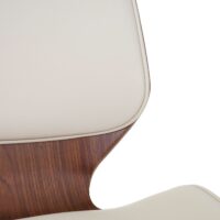 2er-Set Esszimmerstuhl Bugholz Retro Walnussoptik Kunstleder creme