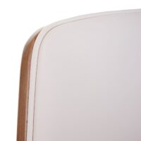 2er-Set Esszimmerstuhl Bugholz Retro Walnussoptik Kunstleder creme