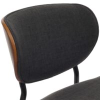 2er-Set Esszimmerstuhl Bugholz Stoff Öko-Tex Walnuss dunkelgrau