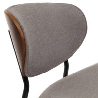 2er-Set Esszimmerstuhl Bugholz Stoff Öko-Tex Walnuss hellgrau