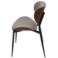 2er-Set Esszimmerstuhl Bugholz Stoff Öko-Tex Walnuss hellgrau