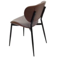 2er-Set Esszimmerstuhl Bugholz Stoff Öko-Tex Walnuss hellgrau