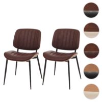 2er-Set Esszimmerstühle Bugholz Kunstleder Öko-Tex natur braun