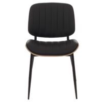 2er-Set Esszimmerstühle Bugholz Kunstleder Öko-Tex natur schwarz