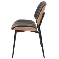 2er-Set Esszimmerstühle Bugholz Kunstleder Öko-Tex natur schwarz