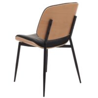 2er-Set Esszimmerstühle Bugholz Kunstleder Öko-Tex natur schwarz