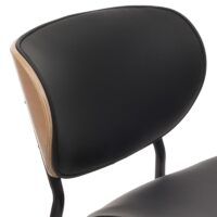 2er-Set Esszimmerstühle Bugholz Kunstleder Öko-Tex natur/schwarz