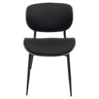 2er-Set Esszimmerstühle Bugholz Kunstleder Öko-Tex natur/schwarz