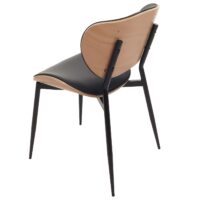 2er-Set Esszimmerstühle Bugholz Kunstleder Öko-Tex natur/schwarz