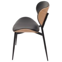 2er-Set Esszimmerstühle Bugholz Kunstleder Öko-Tex natur/schwarz