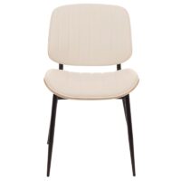 2er-Set Esszimmerstühle Bugholz Kunstleder Öko-Tex natur weiss