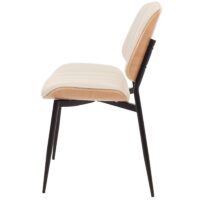 2er-Set Esszimmerstühle Bugholz Kunstleder Öko-Tex natur weiss