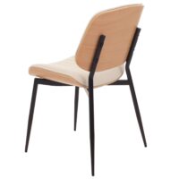 2er-Set Esszimmerstühle Bugholz Kunstleder Öko-Tex natur weiss