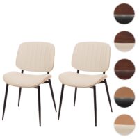 2er-Set Esszimmerstühle Bugholz Kunstleder Öko-Tex natur weiss