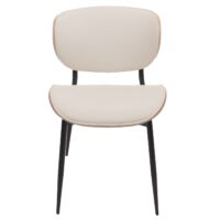 2er-Set Esszimmerstühle Bugholz Kunstleder Öko-Tex natur/weiss