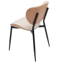 2er-Set Esszimmerstühle Bugholz Kunstleder Öko-Tex natur/weiss