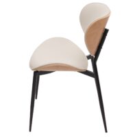 2er-Set Esszimmerstühle Bugholz Kunstleder Öko-Tex natur/weiss