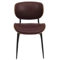 2er-Set Esszimmerstühle Bugholz Kunstleder Öko-Tex vintage braun