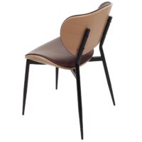 2er-Set Esszimmerstühle Bugholz Kunstleder Öko-Tex vintage braun