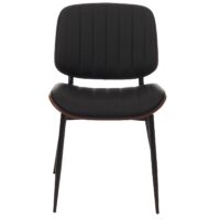 2er-Set Esszimmerstühle Bugholz Kunstleder Öko-Tex walnuss schwarz