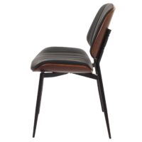 2er-Set Esszimmerstühle Bugholz Kunstleder Öko-Tex walnuss schwarz