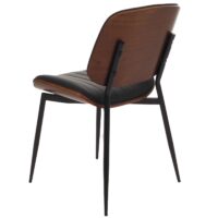 2er-Set Esszimmerstühle Bugholz Kunstleder Öko-Tex walnuss schwarz