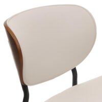 2er-Set Esszimmerstühle Bugholz Kunstleder Walnuss-Optik weiss