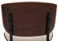 2er-Set Esszimmerstühle Bugholz Kunstleder Walnuss-Optik weiss