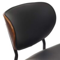 2er-Set Esszimmerstühle Bugholz Kunstleder Öko-Tex Walnuss schwarz