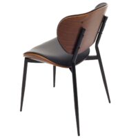 2er-Set Esszimmerstühle Bugholz Kunstleder Öko-Tex Walnuss schwarz