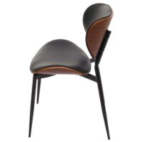 2er-Set Esszimmerstühle Bugholz Kunstleder Öko-Tex Walnuss schwarz