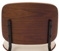 2er-Set Esszimmerstühle Bugholz Kunstleder Walnuss-Optik weiss