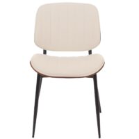 2er-Set Esszimmerstühle Bugholz Kunstleder Walnuss-Optik weiss