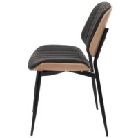 2er-Set Esszimmerstühle Bugholz Stoff Öko-Tex natur dunkelgrau