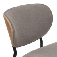 2er-Set Esszimmerstühle Bugholz Stoff Öko-Tex natur hellgrau