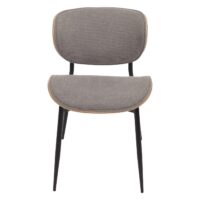 2er-Set Esszimmerstühle Bugholz Stoff Öko-Tex natur hellgrau