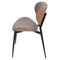 2er-Set Esszimmerstühle Bugholz Stoff Öko-Tex natur hellgrau