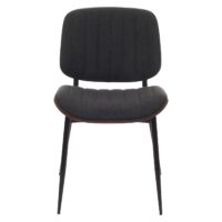 2er-Set Esszimmerstühle Bugholz Stoff Öko-Tex Walnuss dunkelgrau