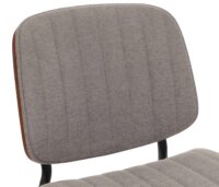 2er-Set Esszimmerstühle Bugholz Stoff Öko-Tex Walnuss hellgrau